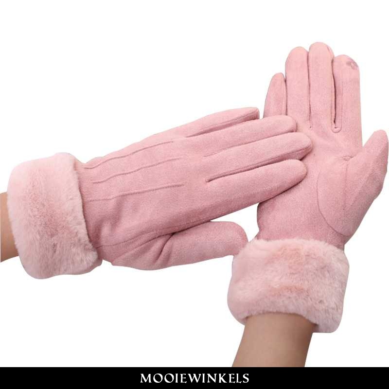 Handschoenen Dames Suede Warme Vrouw