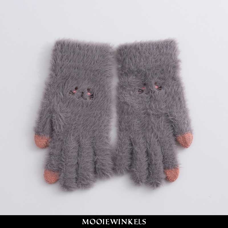 Handschoenen Dames Suede Winter Grijs