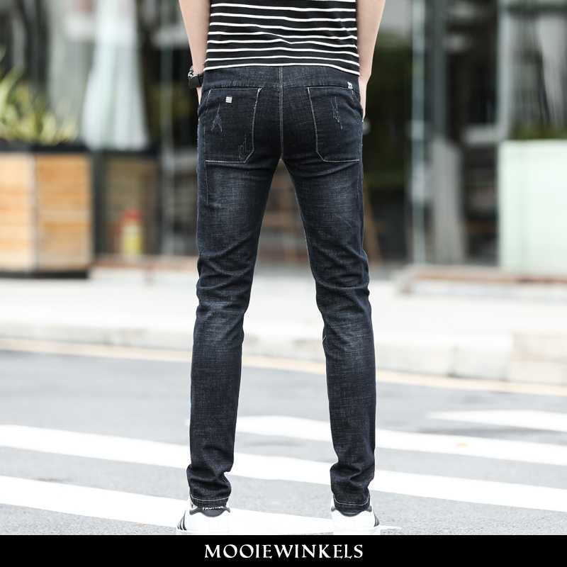 rijst kolf herten Spijkerbroek jeans broek jeans heren skinny slim fit lente trendy zomer  zwarte - mooiewinkels.com