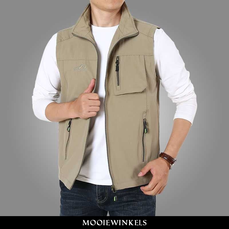 Gilet Heren Onderhemd Outdoor Khaki