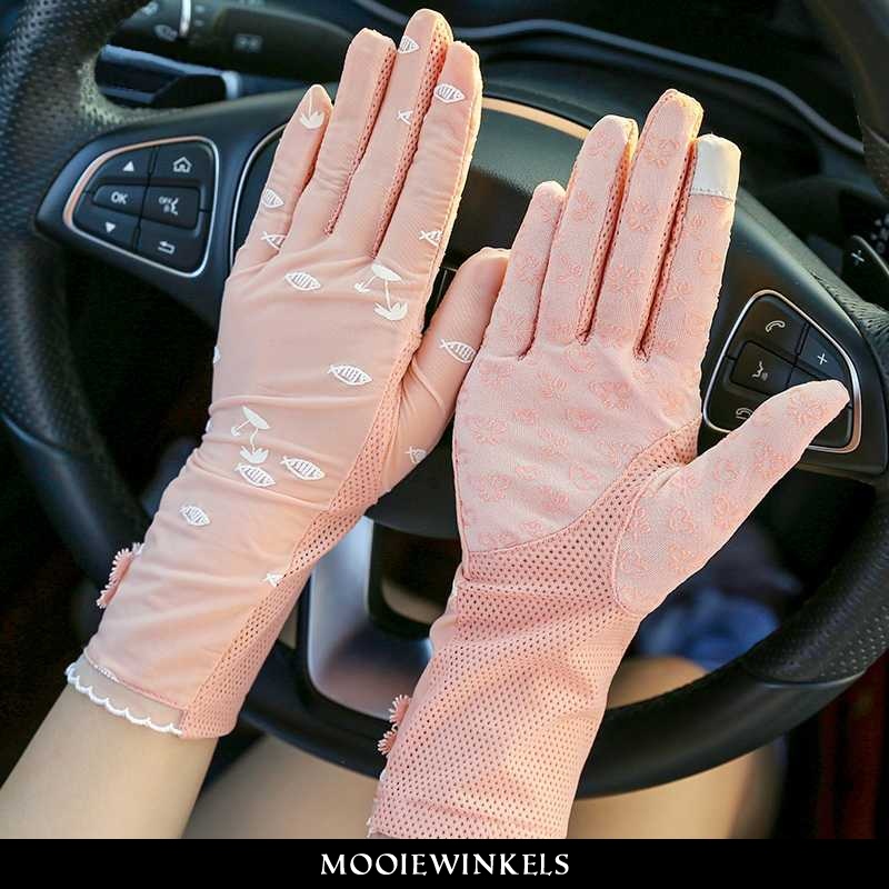 Handschoenen Dames Kort Bescherming Tegen De Zon Roze