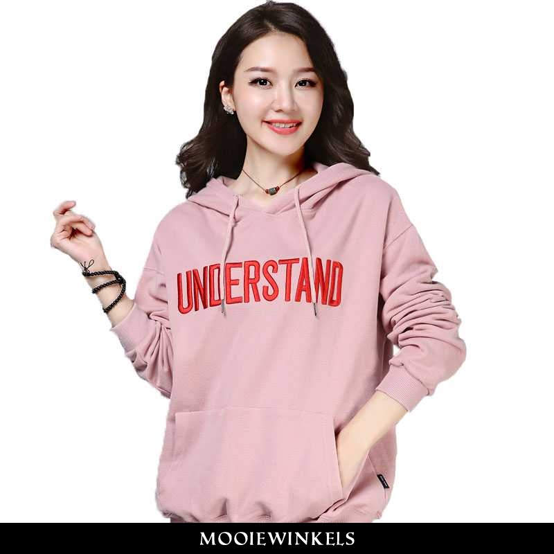 Hoodie Dames Met Capuchon Elegante Roze