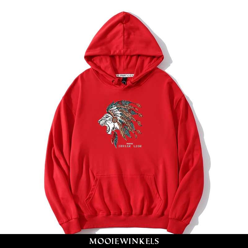 Hoodie Heren Baggy Mannen Rood