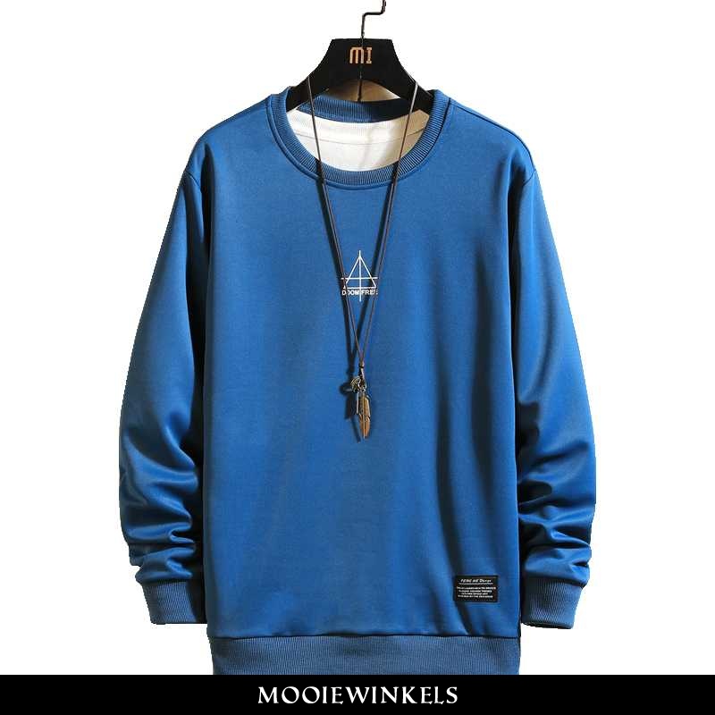 Hoodie Heren Ronde Hals Blauwe