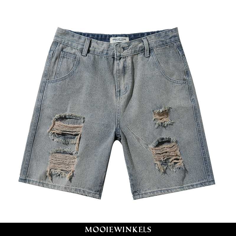 Jeans Heren Broek Denim Met Gaten Mannen