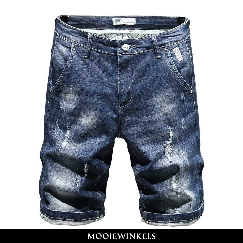 Jeans Heren Korte Broek Denim Slim Fit Mannen