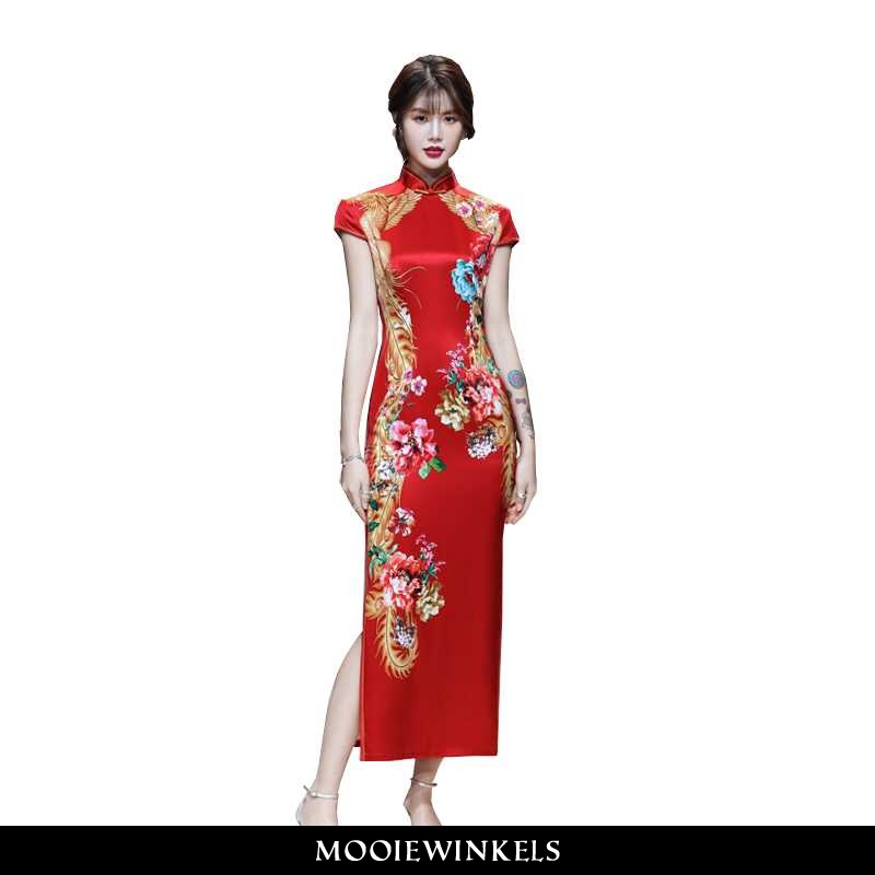 Jurk Dames Cheongsam Zijden Hippe Elegante