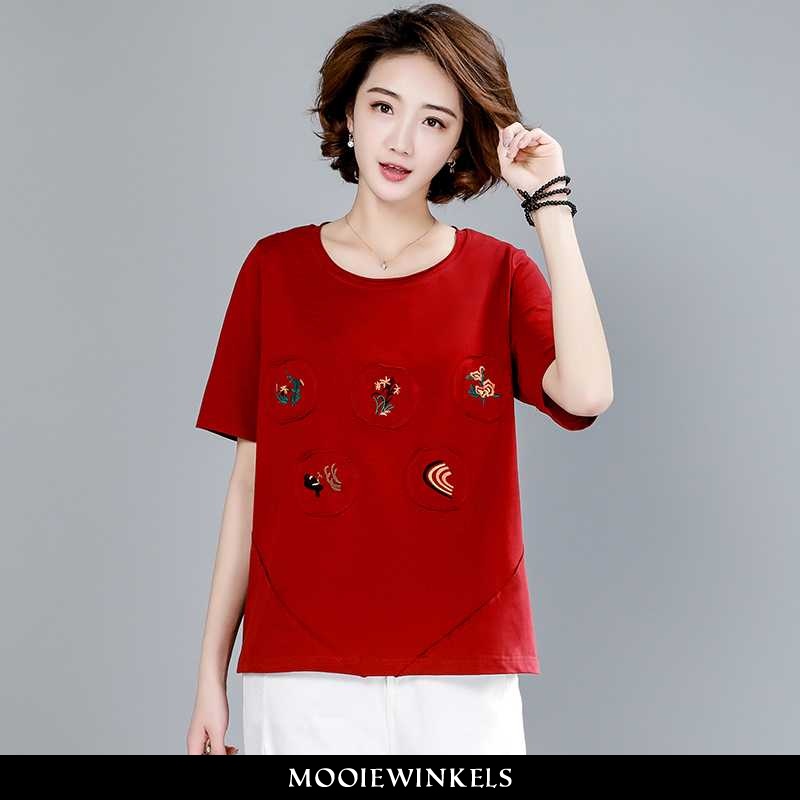 T-shirts Dames Korte Mouw Pullover Rood